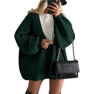Womens Oversized Cardigan Sweaters Spinach Green